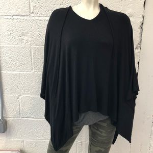 ARIELLA two fer hooded poncho